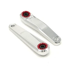 Buzz Bar Ebike Cranks - Left Offset Square Drive 160mm - Silver-Red V3.1