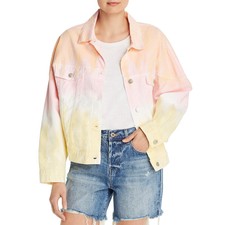 Sunset & Spring Womens Pink Lightweight Cropped Jean Jacket Coat Xs Bhfo 7407