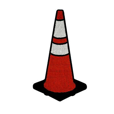 Traffic Cone Embroidered Iron-on Patch