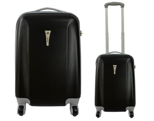 MALETA PEQUEÑA O EQUIPAJE DE CABINA TROLLEY DE 4 RUEDAS NEGRO MALETA VIAJE  LISO | eBay