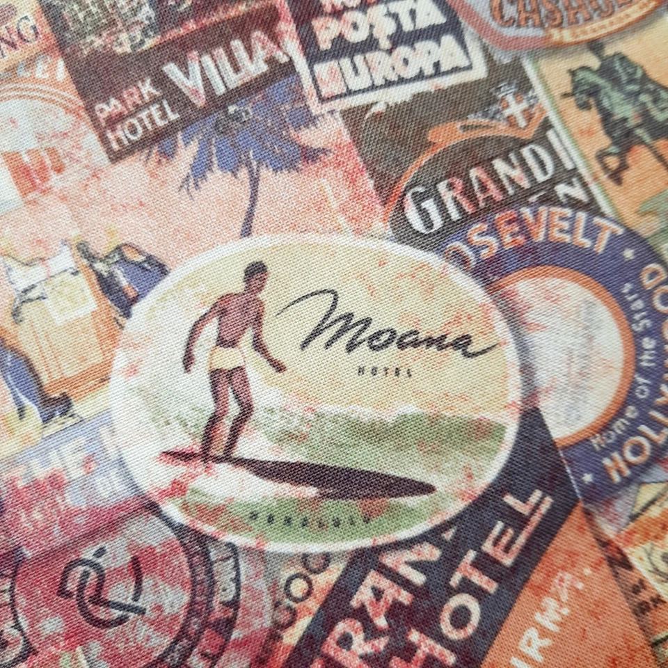 Tim Holtz Eclectic Elements Fabric Vintage Travel Labels 42" x 61" Free Spirits - Image 4 of 4