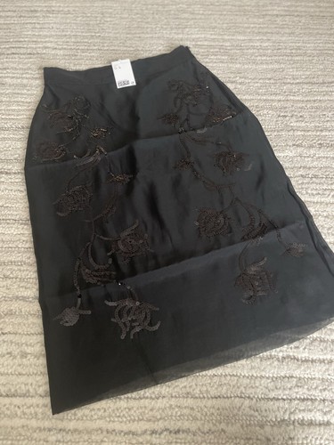 HM LIMITED EDITION Sequined Organza Skirt SIZE M 2024 BLACK - Picture 5 of 7