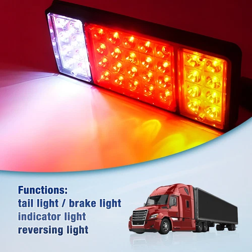 2 Pcs LED Truck Trailer Tail Lights Tail Turn Signal Brake Light Running Reverse - Picture 4 of 12