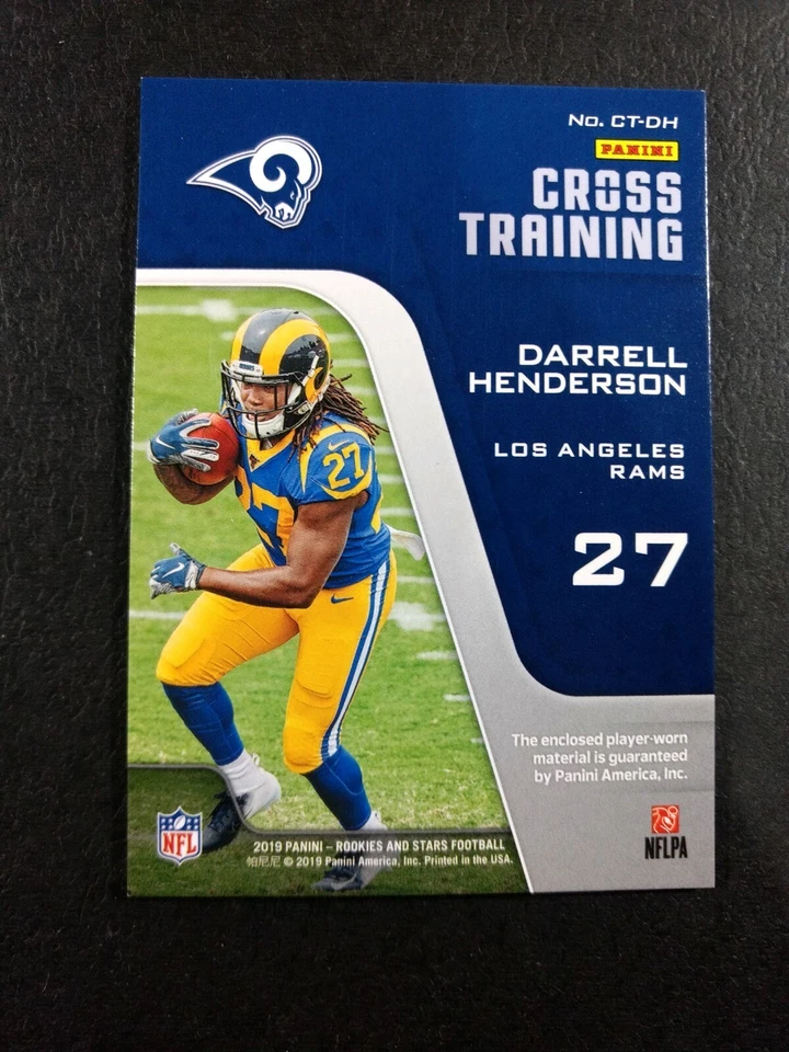 DARRELL HENDERSON 2019 Rookies & Stars CROSS TRAINING Dual Relic 037/180 RAMS - Image 2 of 2