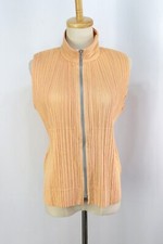 Special Price PLEATS PLEASE Orange/Pink Zip Front Vest ISSEY MIYAKE 242 2013