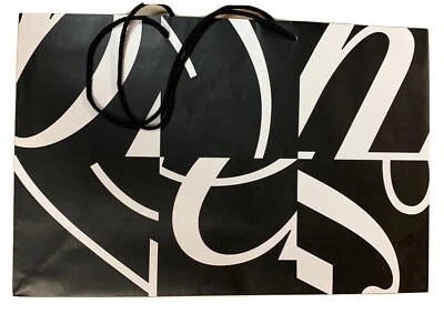 SAKS FIFTH AVENE New Saks Fifth Avenue 17" X 11" X 6" Paper Shopping Bag Black & White