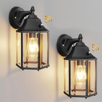 Outdoor Wall Light Fixture Dusk To Dawn 2 Pack Matte Black Outdoor Porch Lights