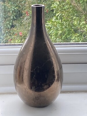 Flaschenvase Bronze Crackle Affekt 25 cm hoch 