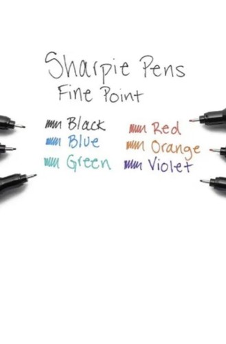 2 x Sharpie Stift Stylo feine Spitze 0,8 mm - Schwarz, Blau, Grün, Rot, Orange, Violett - Bild 2 von 3