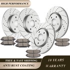 Front Rear Drilled Rotors Brake Pads Fit Town Country Grand Caravan Dual Piston