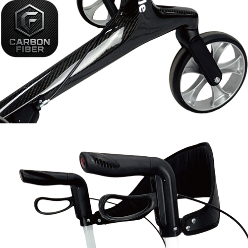 Carbon Fiber Fibre Rollator Ultralight Walker HighSeat Lighter Better Adjustable - Picture 11 of 15
