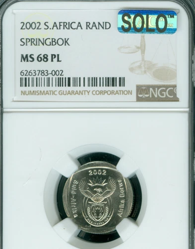 2002 SOUTH AFRICA RAND NGC MS68 PL SOLO FINEST GRADE MAC SPOTLESS *