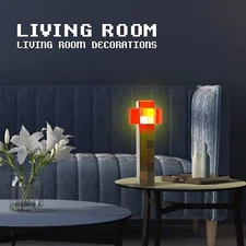 Minecraft Torch Rechargeable Portable Night Light Redstone Torch, Orange Light