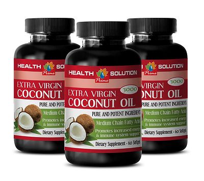 Fractionated Capric acid - EXTRA VIRGIN COCONUT OIL 3000MG - Pill Form - 3Bot