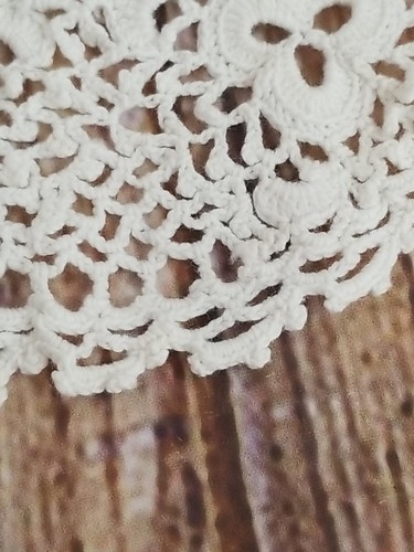 Vintage Crocheted Round White Lace Doily - Picture 6 of 7