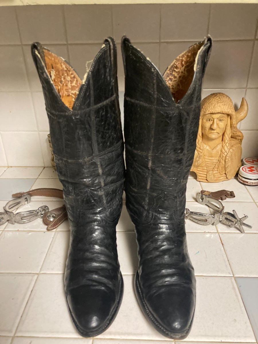 NOCONA 8.5 D SHAFT & FULL QUILL OSTRICH LEATHER COWBOY BOOTS 