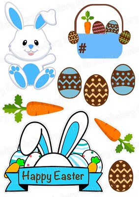 Ostern Hase Ei Tortenaufleger Party Deko essbar Geburtstag Aufsteller Geschenk