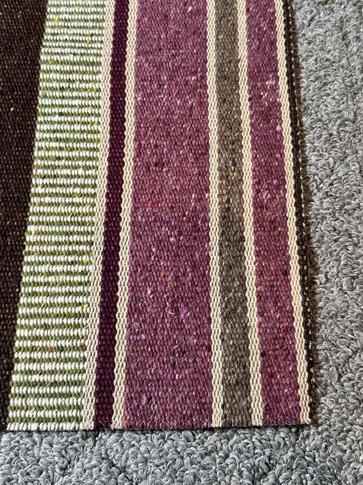 Highland Court Fabric Sample 17.5” Estebano Currant Purple Green Brown Wool - Image 3 of 4