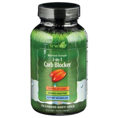 Irwin Naturals Maximum Strength 3-in-1 Carb Blocker 75 Sgels