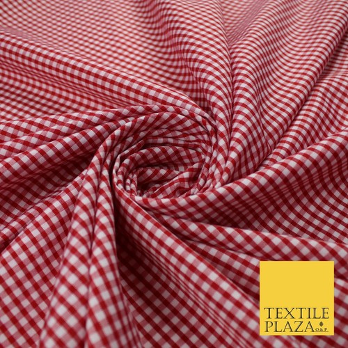 15 COLOURS - Small 1/8" Mini Gingham Square Check Polycotton Fabric Dress Craft - Picture 42 of 44
