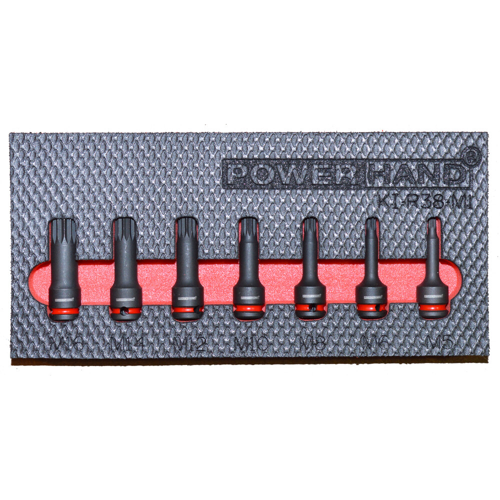 3/8"" Drive Spline Impact Socket Set M5-M16 Powerhand in Foam Tray