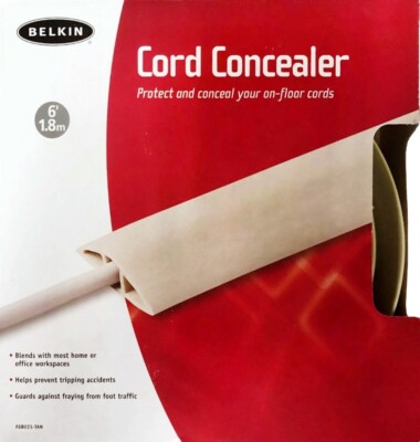 Belkin 6  Tan Cord Concealer - Protect Your On-Floor Cords & Cables