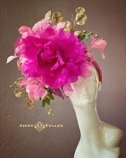 Kentucky Derby Fascinator Hot Pink Fuchsia Royal Ascot Hats Green Del Mar Hat