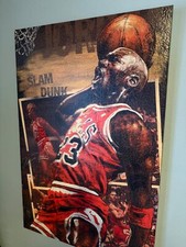 authenticated signed Michael Jordan artwork. 41 x 27 Stephen Holland print