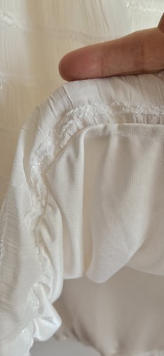 NWT Liz Claiborn crema women boat neck wrinkled loose blouse Sz 2XL lined - Picture 5 of 8