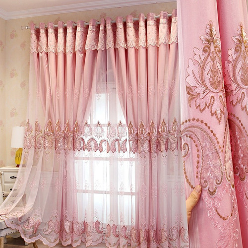 1 Panel Cortinas Europeas Blackout Lujo Bordado Drapeado para Salón//1 - Imagen 1 de 29