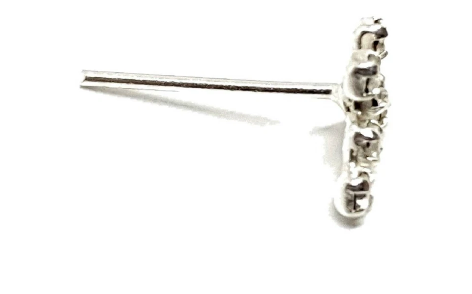 Cruz Pendiente Nariz Cristal Circonita 925 Plata de Ley 22g (0.6mm) Recto - Imagen 3 de 4