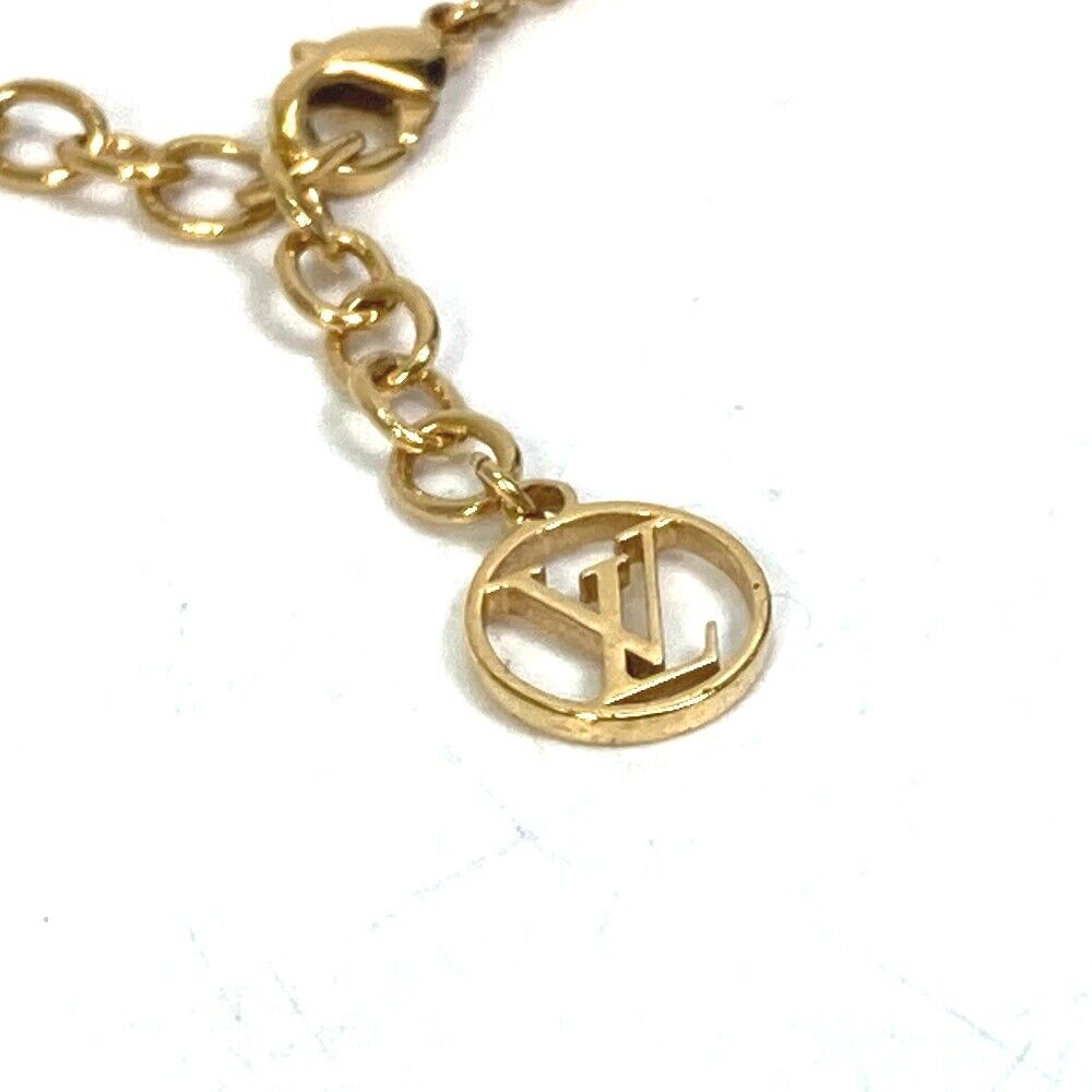 Louis+Vuitton+Nanogram+Necklace+M63141+Silver+Gold+Plated+Monogram