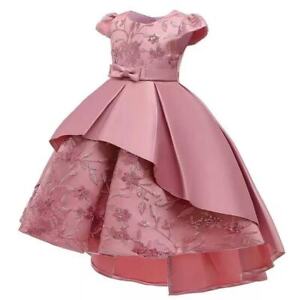 Girl's Flower Princess Dresses Party Evening Gown Embroidery Dress Xmas Gift