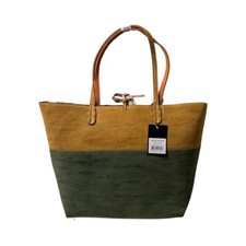 Sydney Love Reversible Vegan Leather Large Shoulder Tote Bag Olive/terracotta