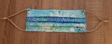 Handmade Face Mask 100 Cotton Adjustable Elastic Batik Blue Mix Fabric