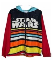Disney Parks Star Wars Retro Hooded Hoodie Windbreaker Jacket Adult xl b37