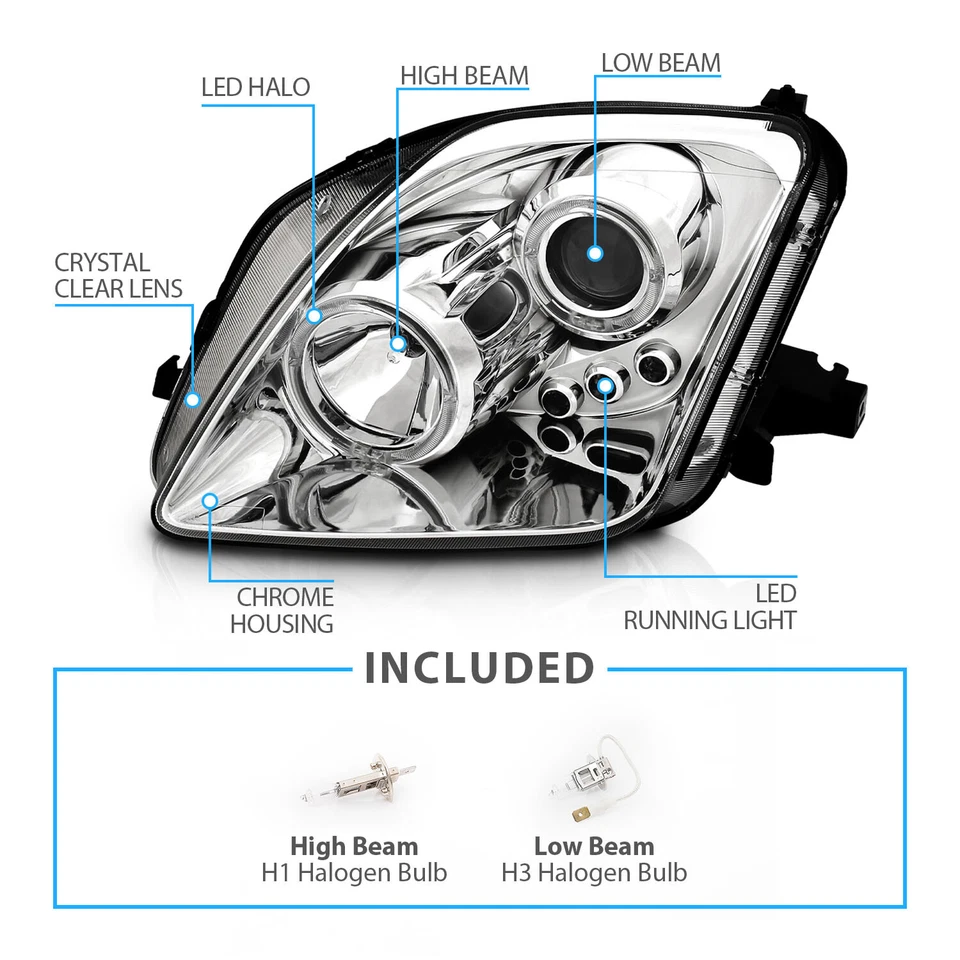 Faros proyectores anillo LED [Doble Halo] para Honda Prelude 1997-2001 Foto 4 de 4