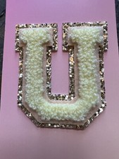 U STICKER LETTER PATCH Sfrom “Stuff" Stoney Clover Light Yellow Gold Glitter