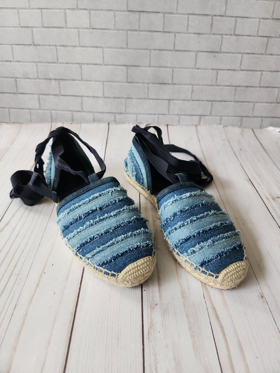 Jimmy Choo Blue Denim Lace Up Espadrille Shoes Womens Size 5  display picture 3