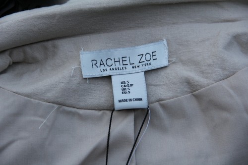 RACHEL ZOE Women's Sz SMALL Blazer Lined Jacket / Linen Cotton NEW - Picture 8 of 8