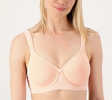 Breezies Underwire Seamless Jacquard T-Shirt Bra-Peach sz 40D a568033 --