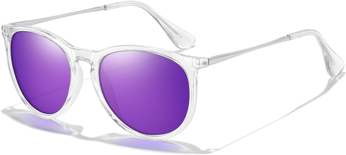NEW Polarized Sunglasses Women Vintage Classic Retro Round Mirrored Frame Lens - Picture 17 of 38