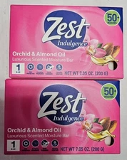ZEST Bar Soap Moisturizing Lush Orchid & Almond Oil Large Bars 7.05oz Lot Of 2