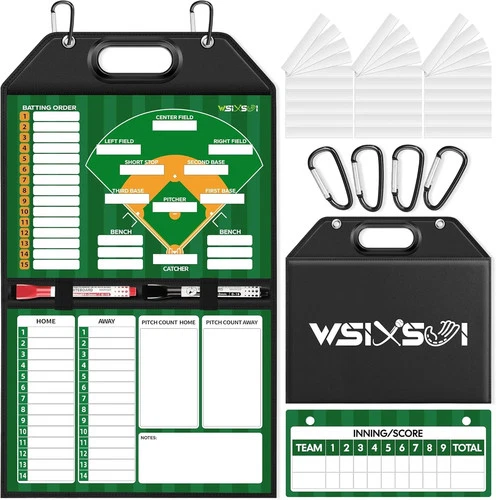 Magnetic Baseball Lineup Board for Dugout | Professional Baseball/Softball Clipb - Picture 1 of 7