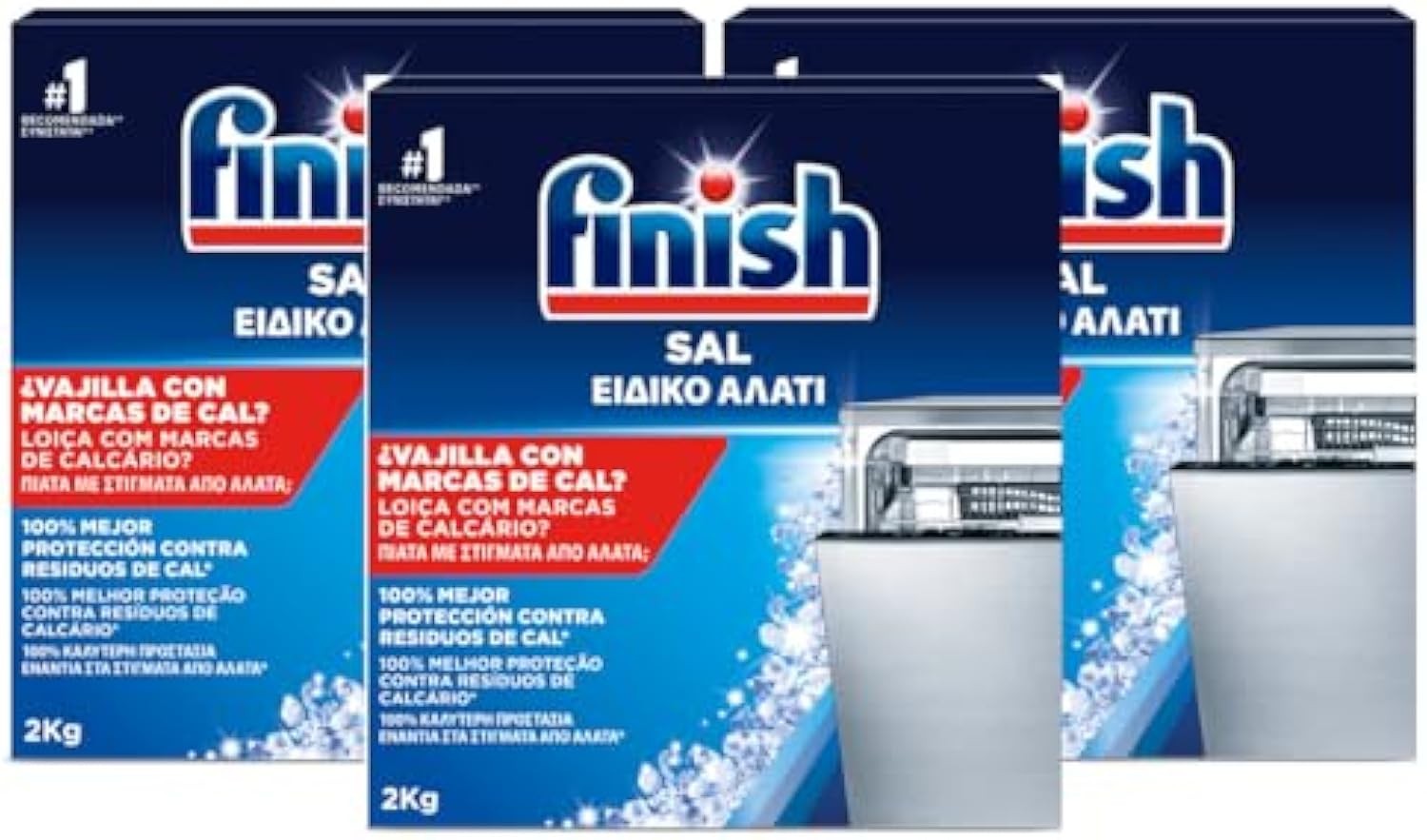 Sale per Lavastoviglie Finish 3X2Kg - Previene Calcare e Guasti Meccanici