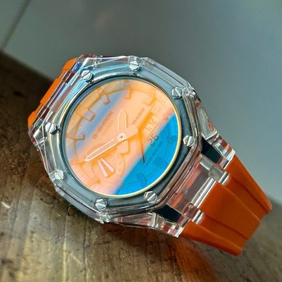 Casio G-SHOCK GA-2100TL-1BPS Sunset Orange Uhr * CasiOak Mod