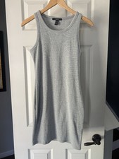Forever 21 Women’s Ribbed Tank Dress Gray Sleeveless Bodycon Casual Size S