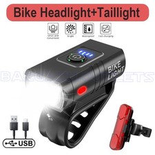 Bike Light Set Rechargeable LED Bicycle Lights Waterproof Headlight Front Rear