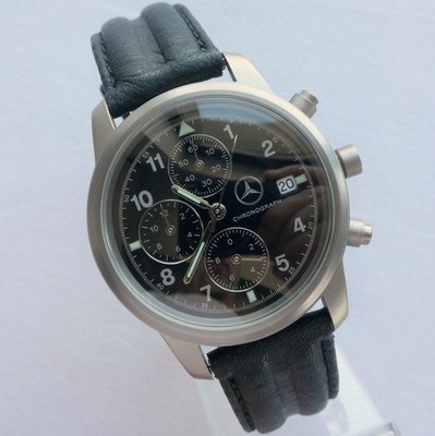 Mercedes Benz Classic Driver Line Titanium Car Accessory Pilot Chronograph Watch