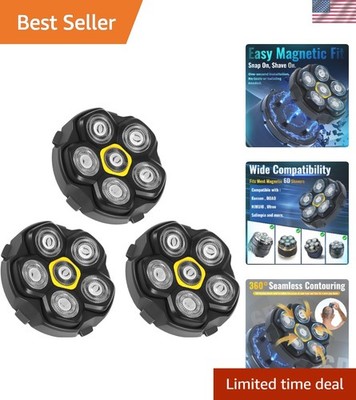 Universal Magnetic 6D Electric Shaver Heads   Comfortable Close Shave 3-Pack